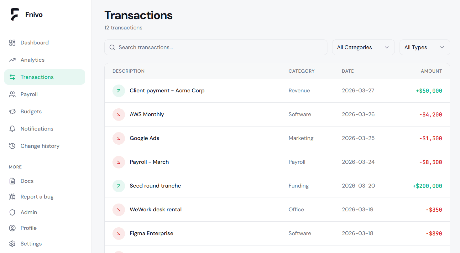 Transactions screenshot